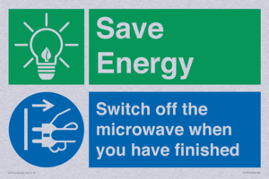 Save energy. Switch off the microwave when you have finished